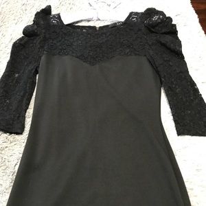 Black Dress with Lace Sleeves